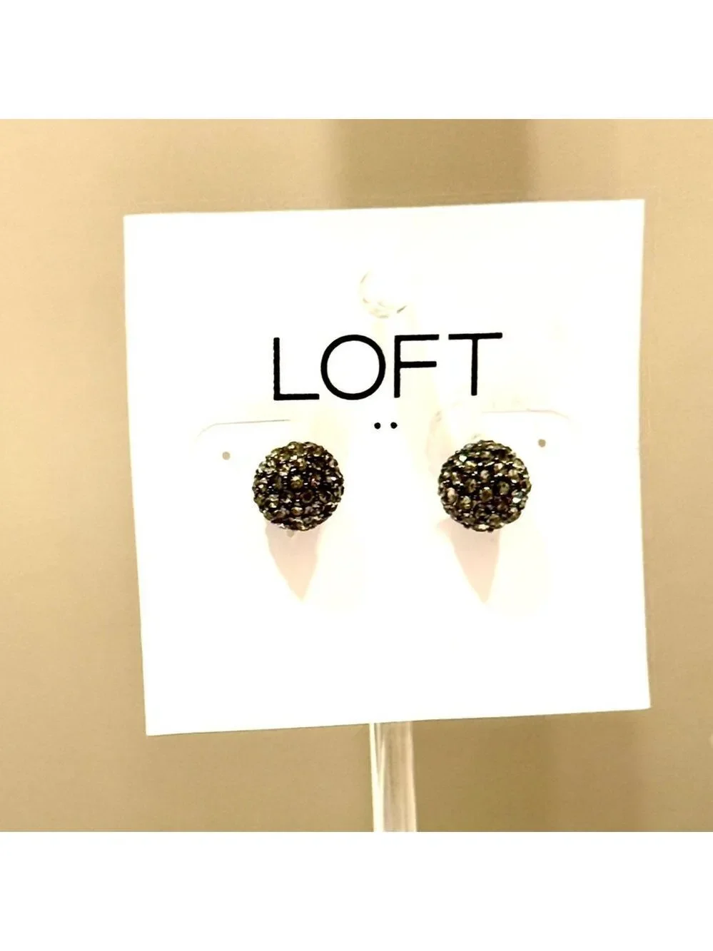 LOFT Sparkling Pave Stud Earrings NWT